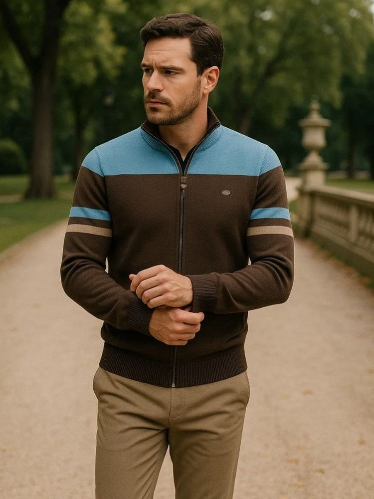 Cardigan de punto con cierre de cremallera