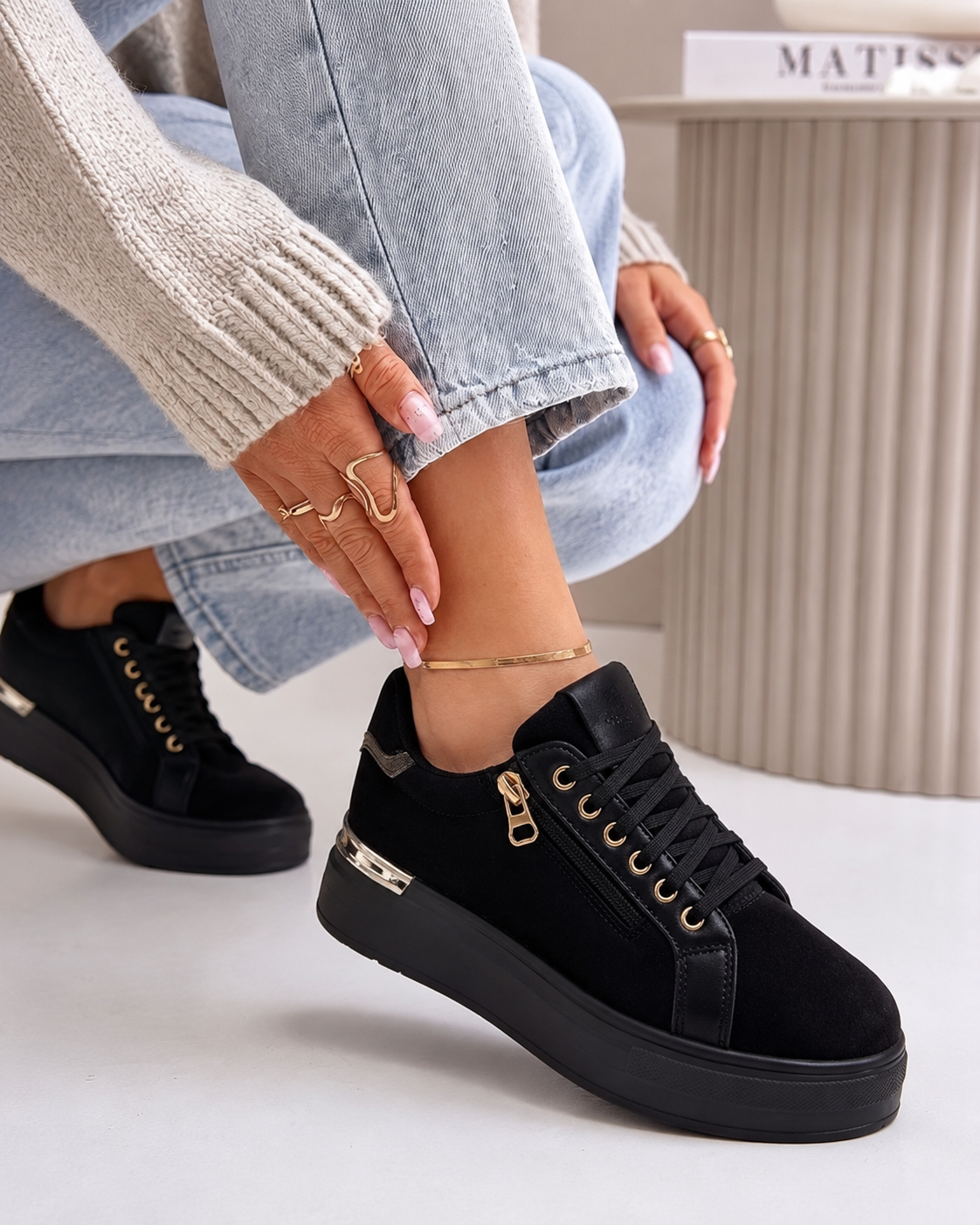 Zapatillas Basic Zip - Negro