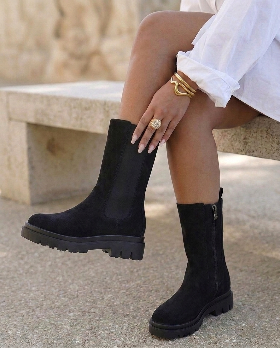 Botines Chelsea de Ante Negro