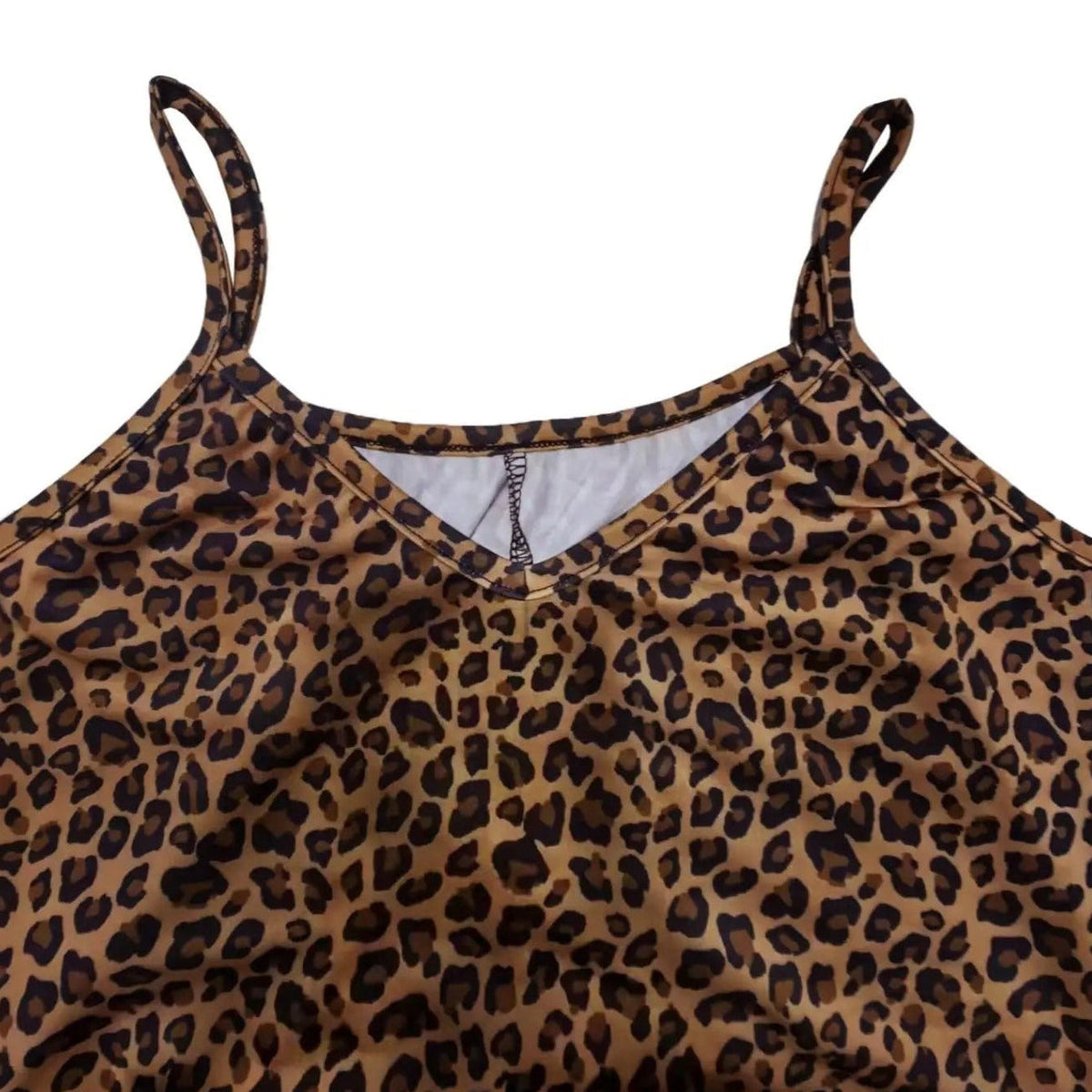 Vestido largo de leopardo con lazo y drapeado
