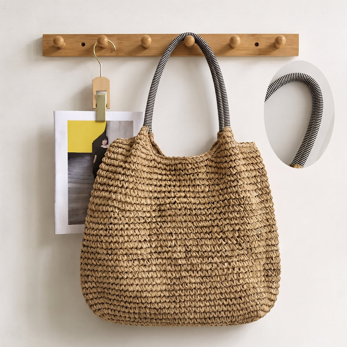 Melissa | Bolso de Hombro de Paja Trenzada