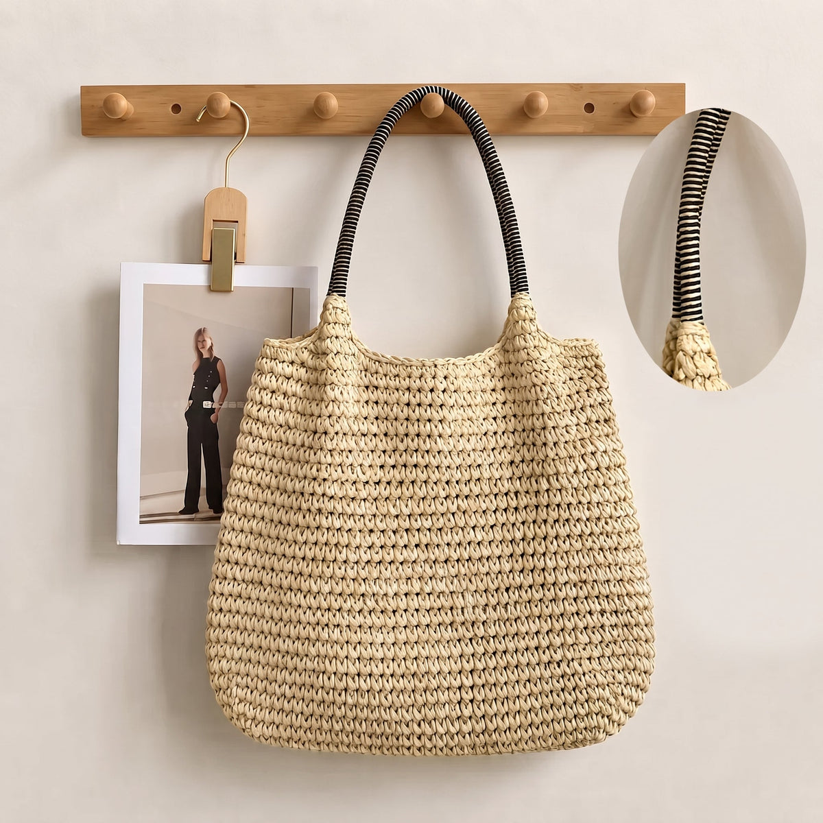 Natalina | Bolso de Hombro de Paja Trenzada