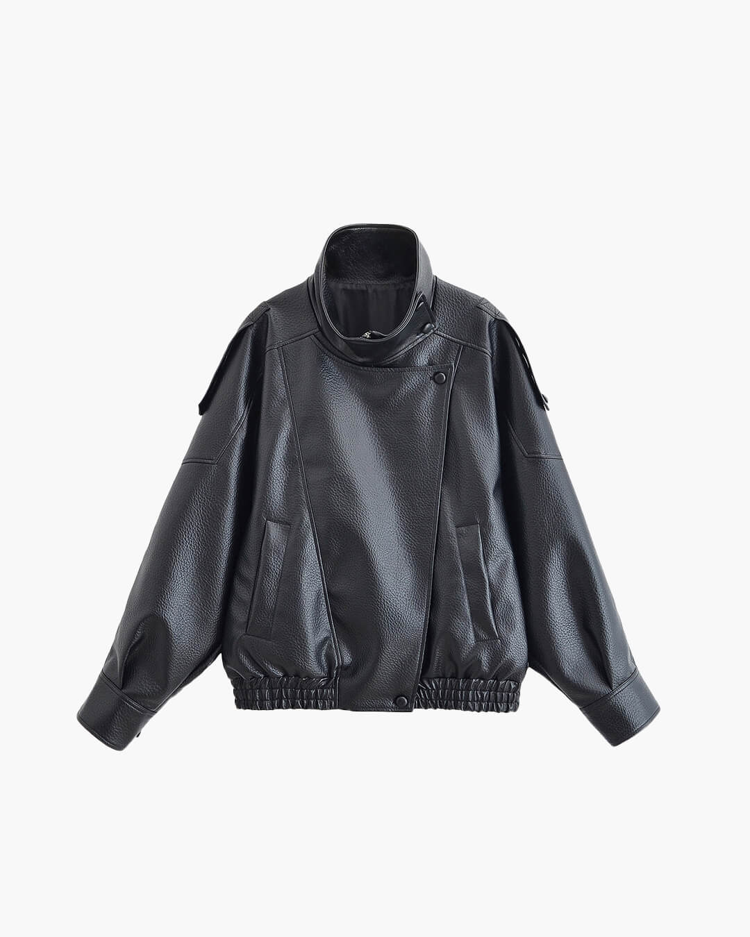 Chaqueta oversize de efecto piel