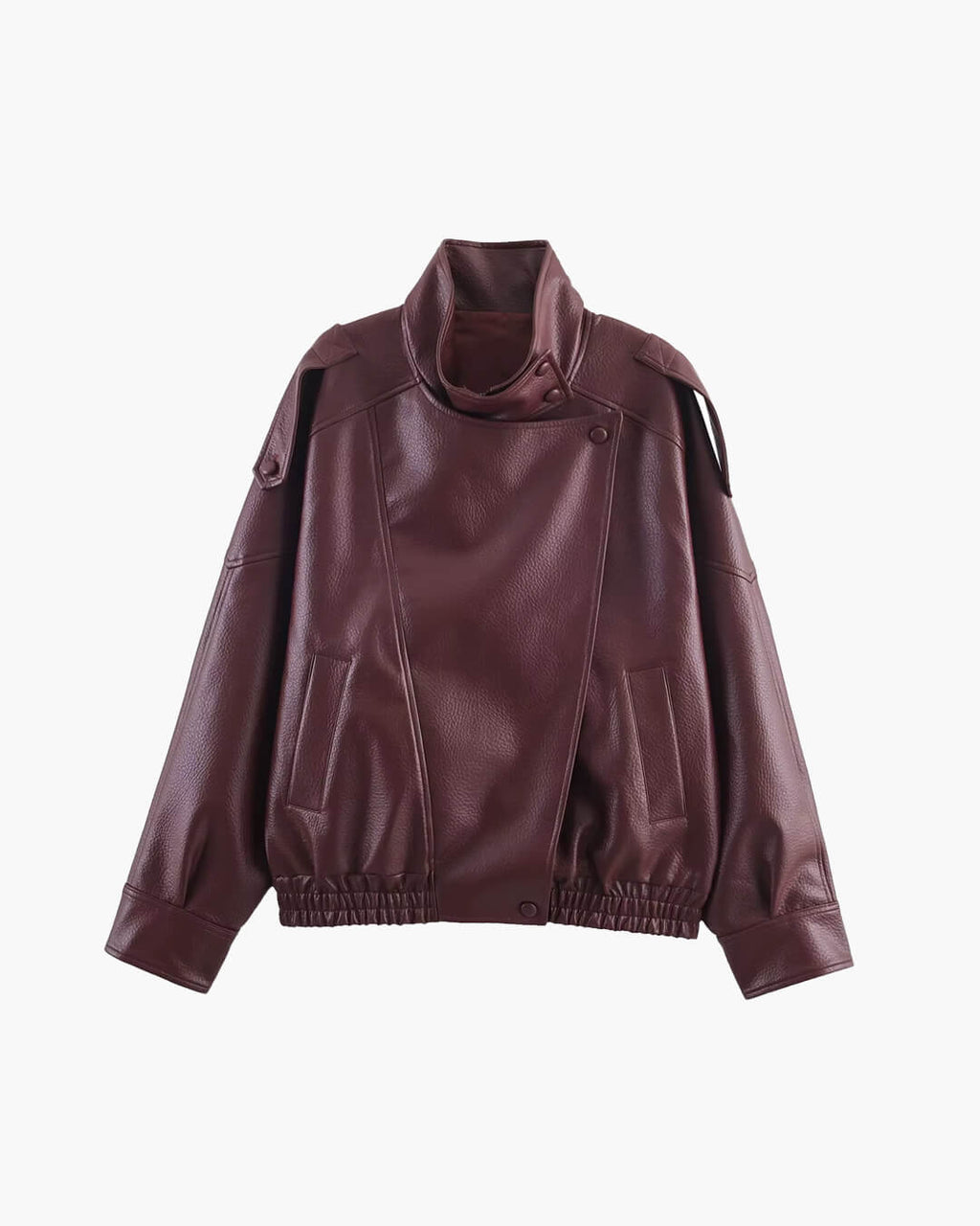 Chaqueta oversize de efecto piel