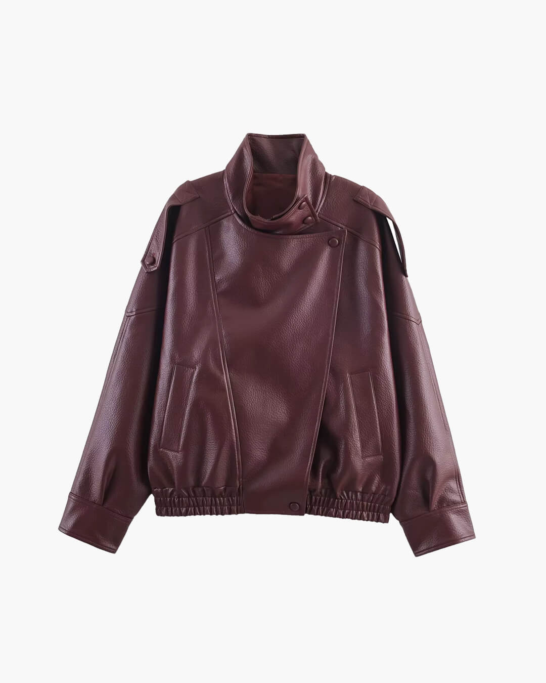 Chaqueta oversize de efecto piel