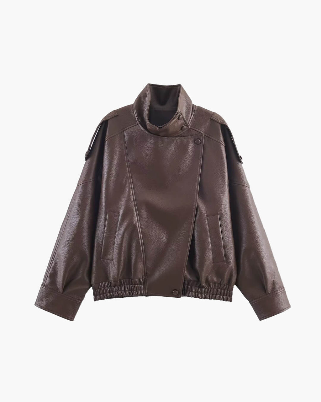 Chaqueta oversize de efecto piel