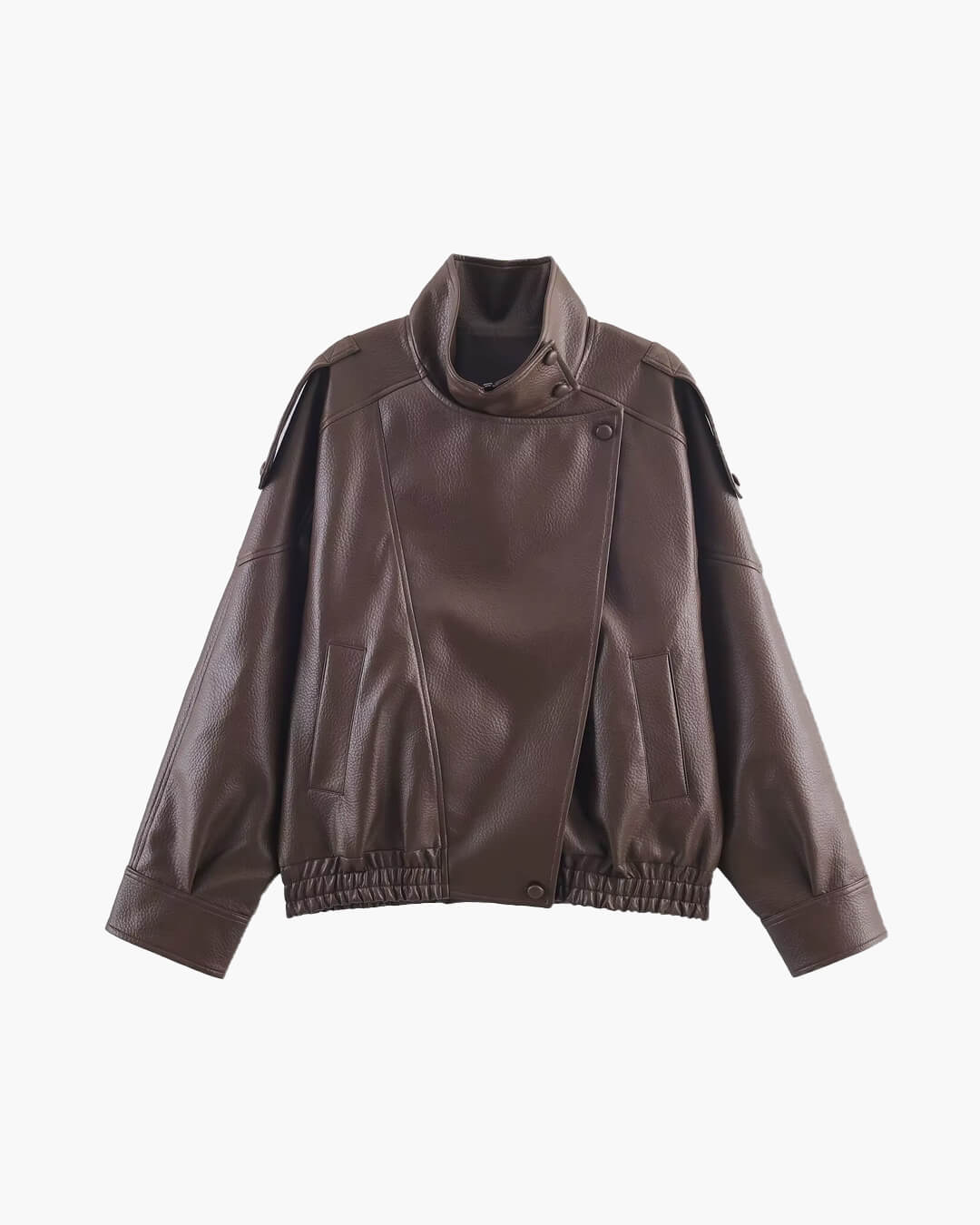 Chaqueta oversize de efecto piel