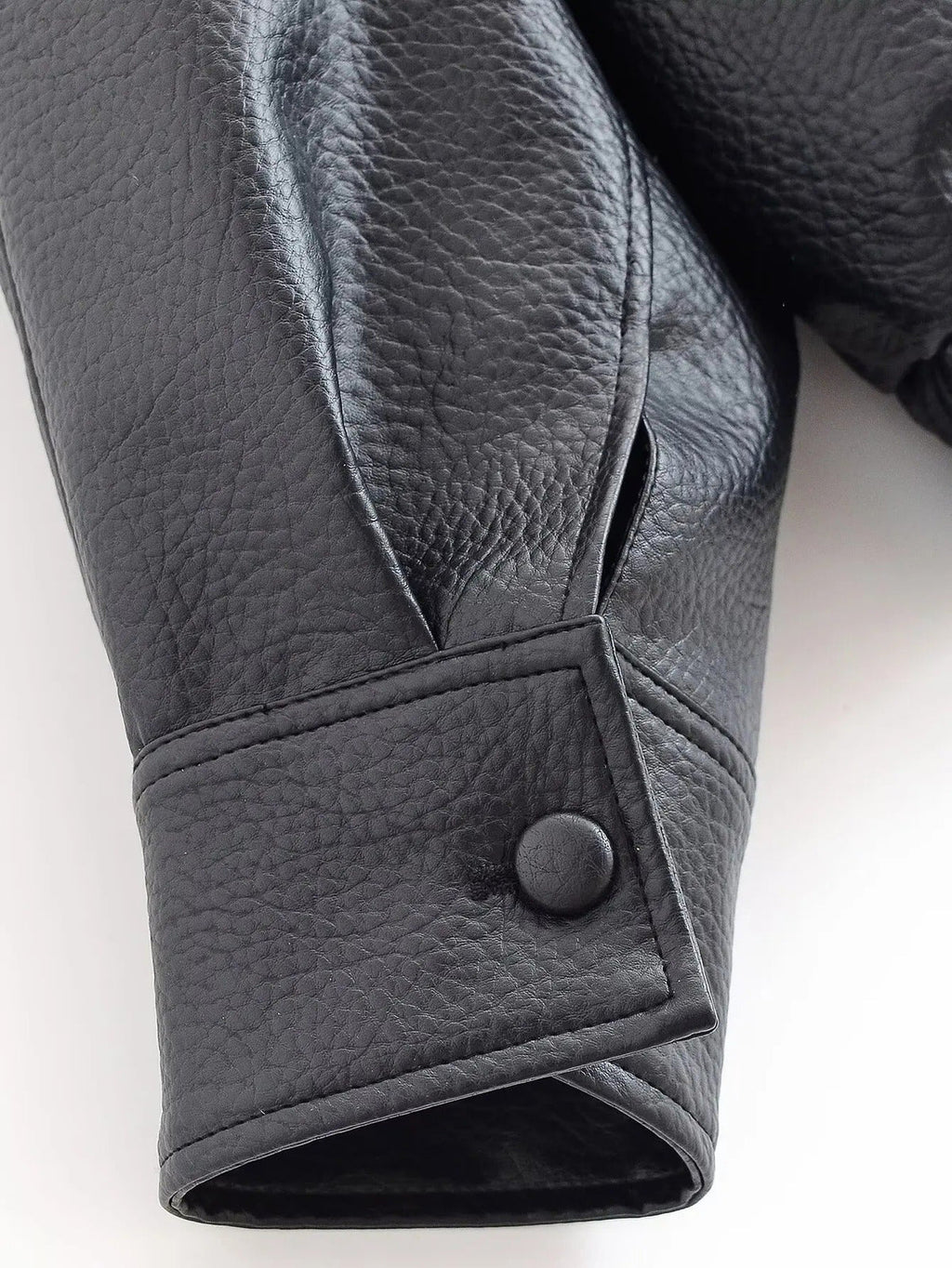 Chaqueta oversize de efecto piel