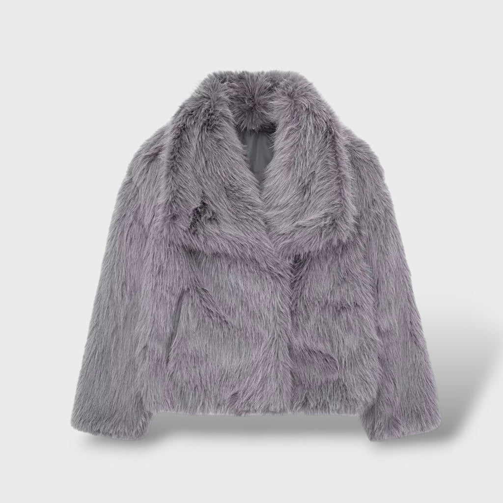 Chaqueta de pelo sintético de lujo para mujer