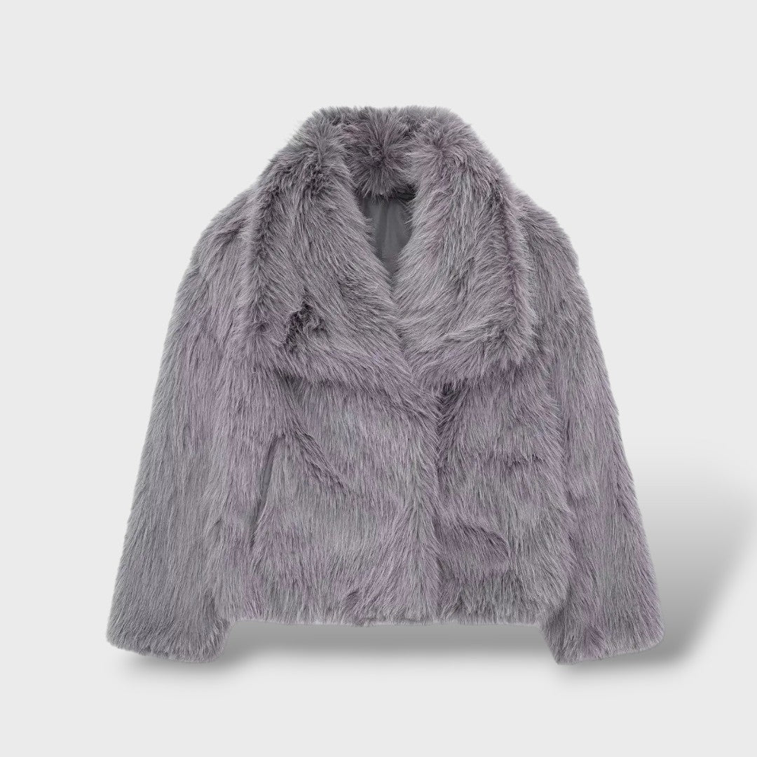 Chaqueta de pelo sintético de lujo para mujer