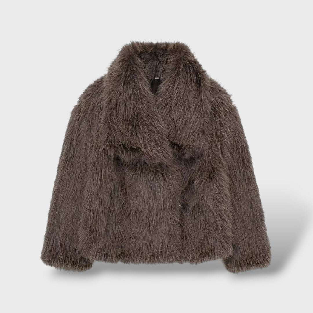 Chaqueta de pelo sintético de lujo para mujer
