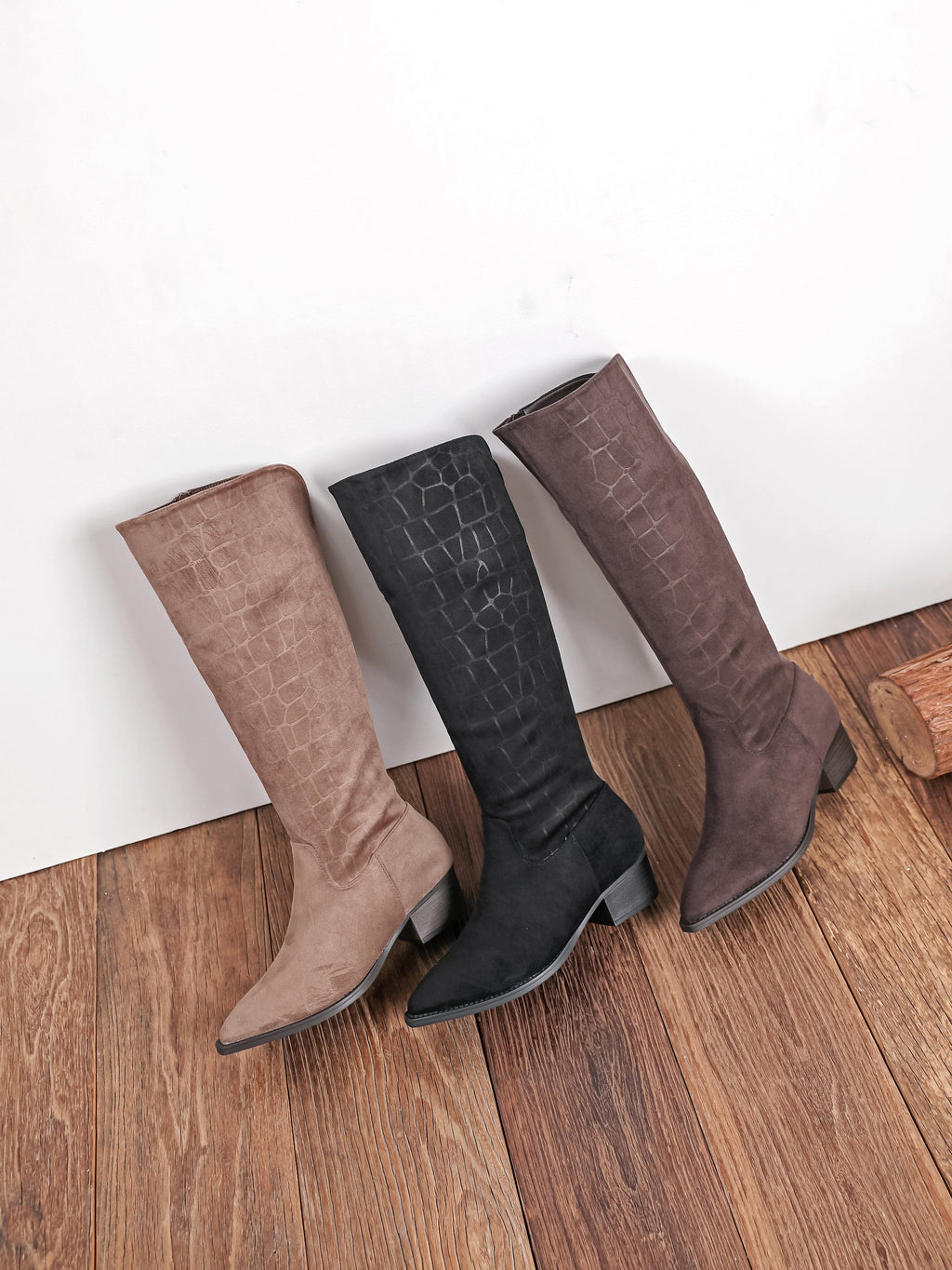 Botas Altas con Estampado - Marrón