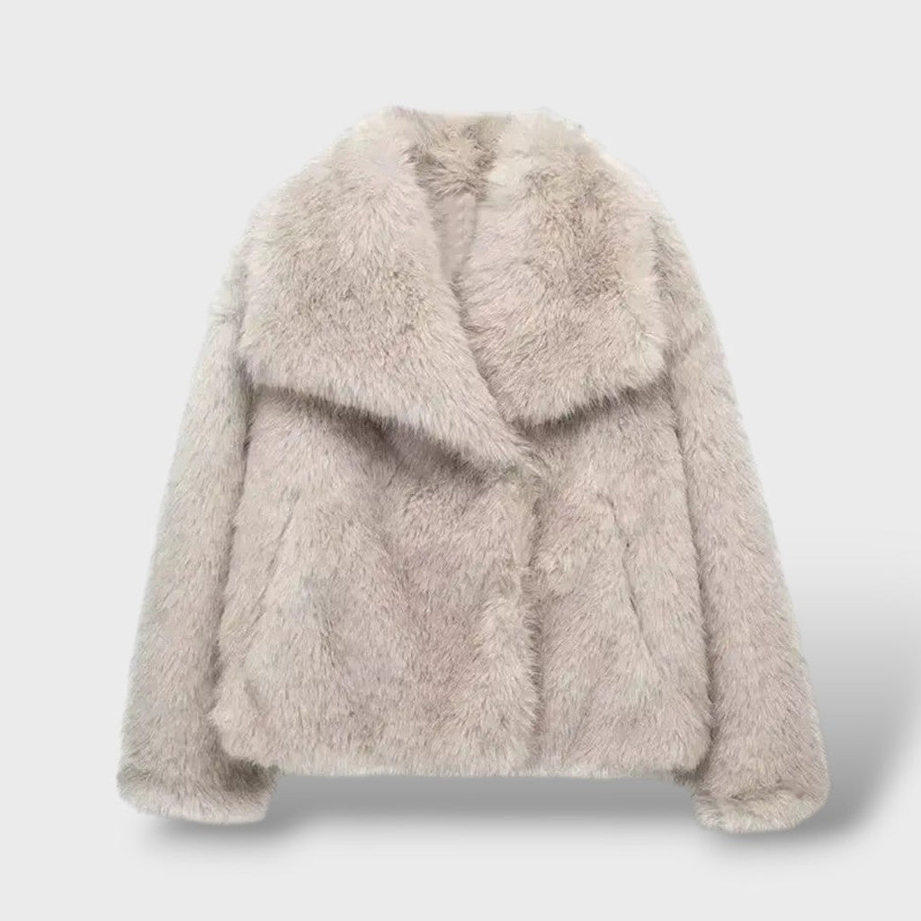 Chaqueta de pelo sintético de lujo para mujer