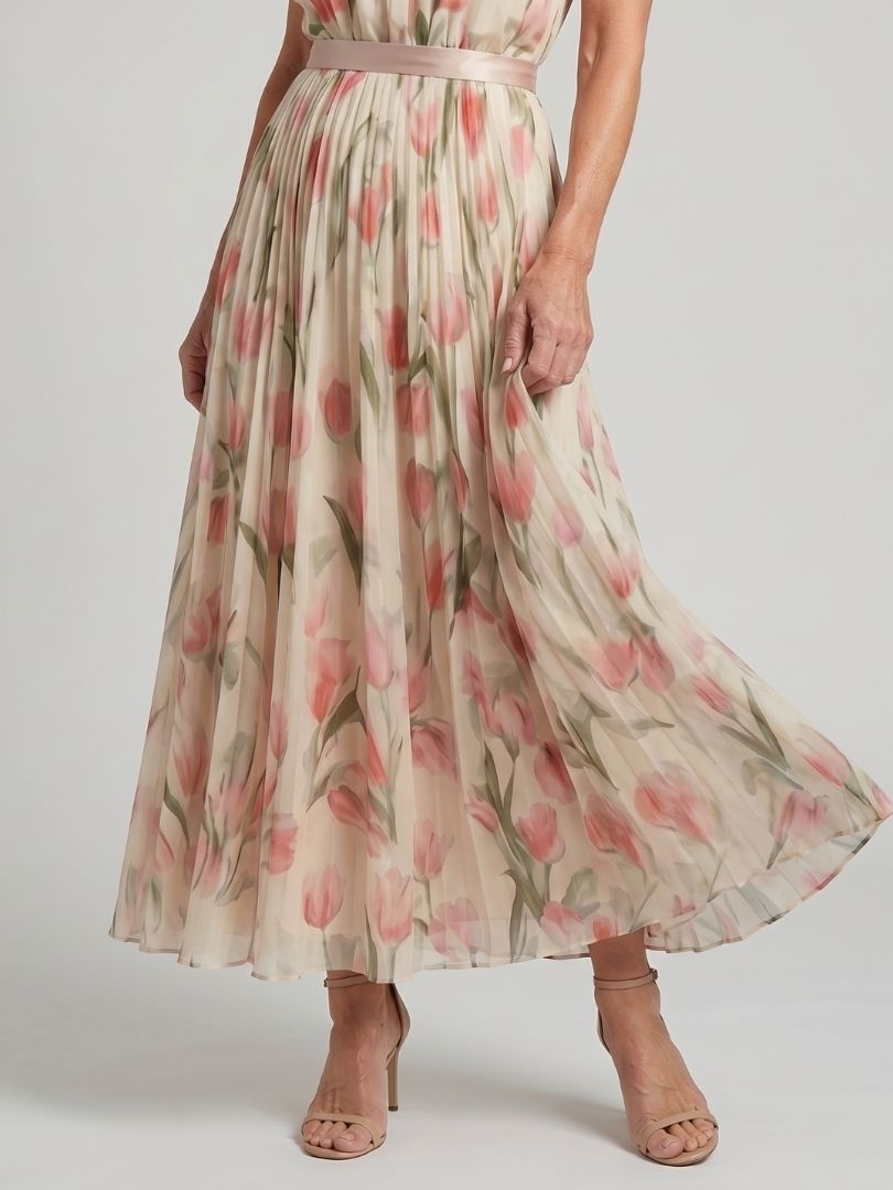 Martina | Vestido midi con escote halter floral