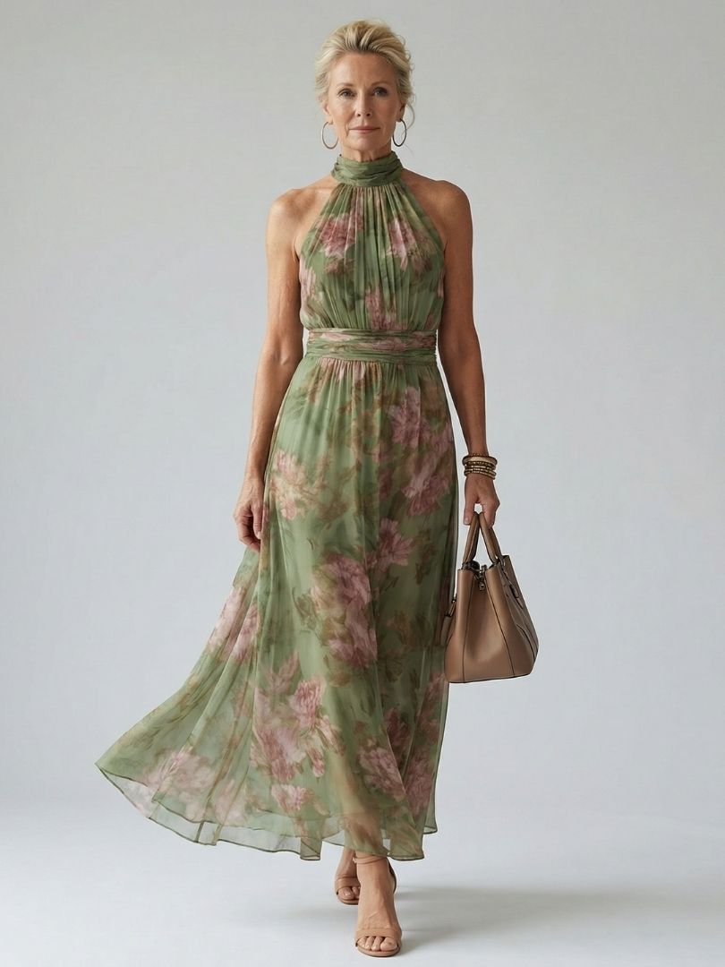 Sofía | Vestido midi con cuello halter