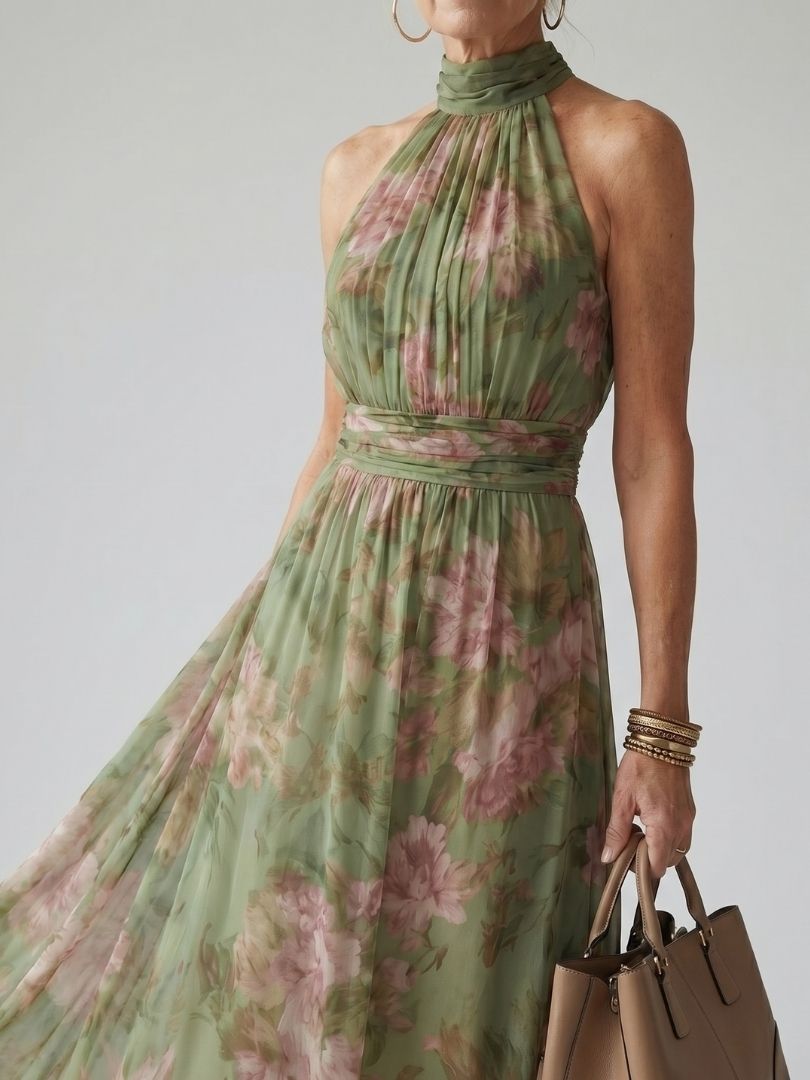 Sofía | Vestido midi con cuello halter