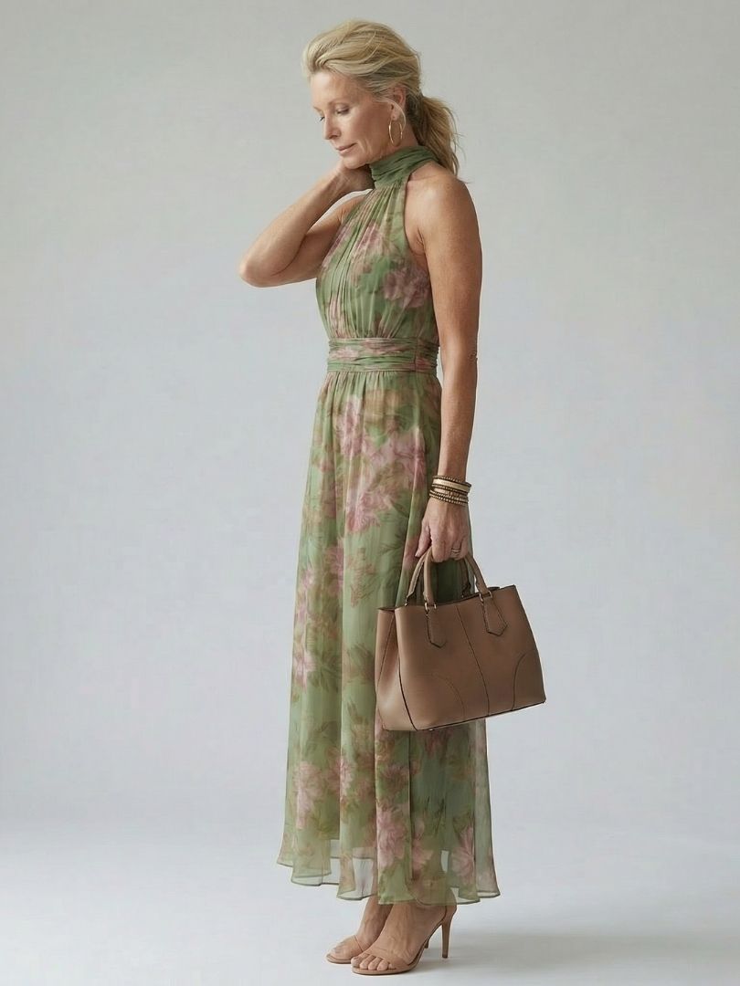 Sofía | Vestido midi con cuello halter