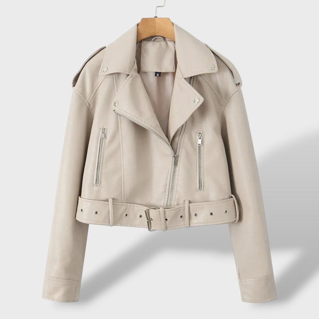 Cazadora oversize de polipiel para mujer
