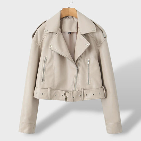 Cazadora oversize de polipiel para mujer