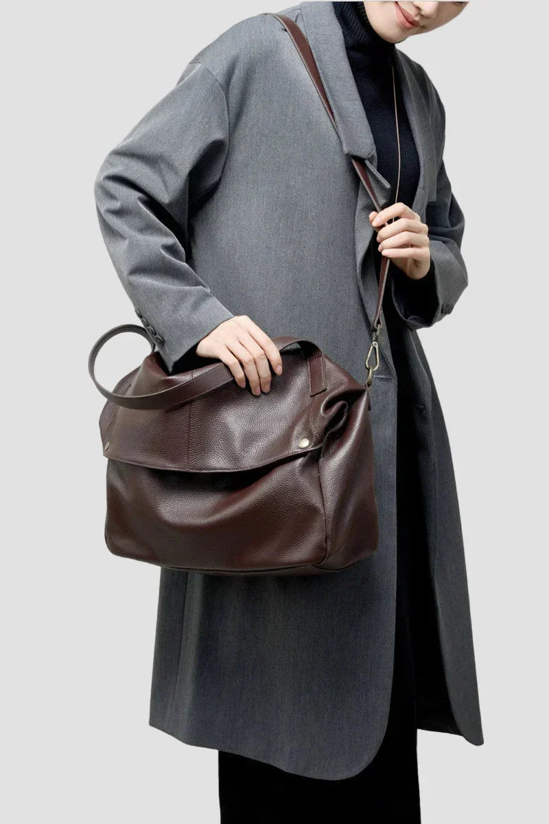 Adriani - Bolso Minimalista de Piel Auténtica para Uso Diario
