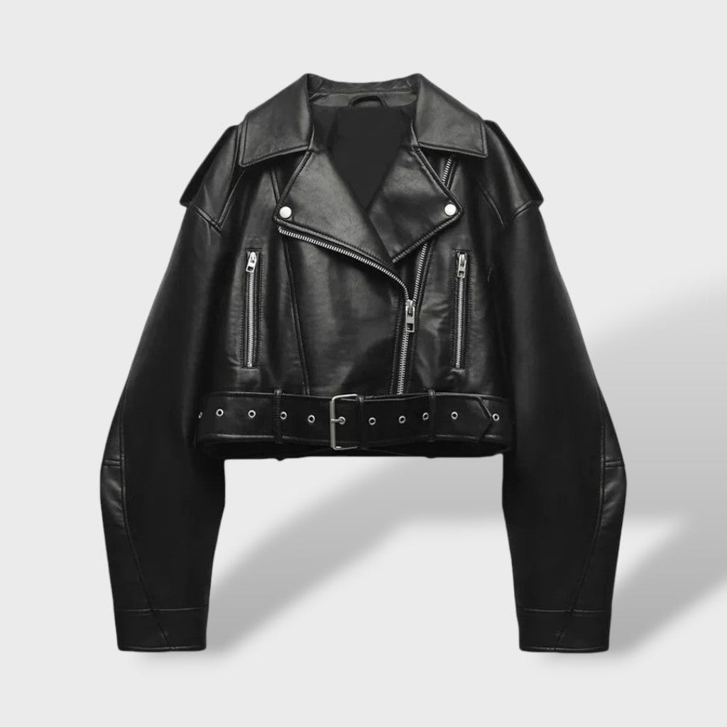 Cazadora oversize de polipiel para mujer