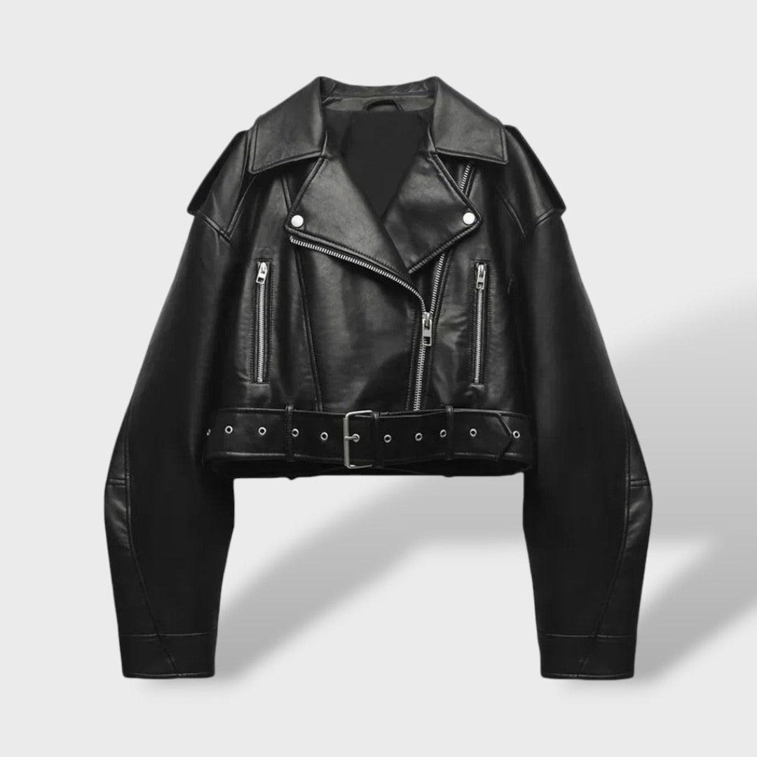 Cazadora oversize de polipiel para mujer