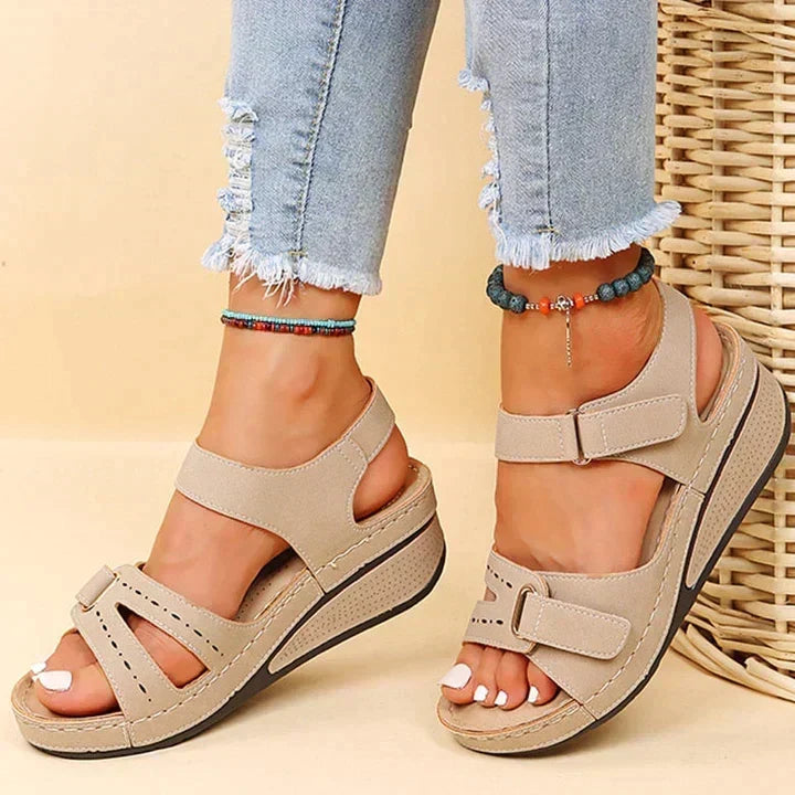 Coralie | Sandalias de cuña con comodidad acolchada