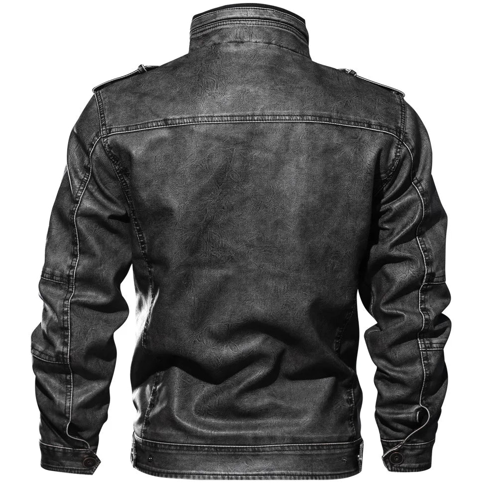 Chaqueta de cuero de invierno