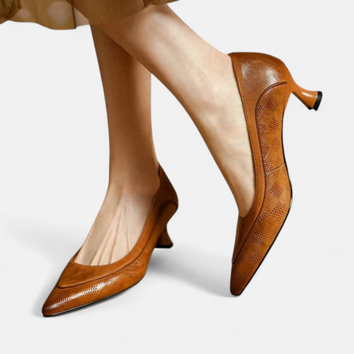 Amara | Zapatos de Mujer de Tacón Bajo de Piel