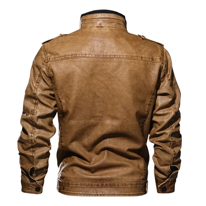 Chaqueta de cuero de invierno