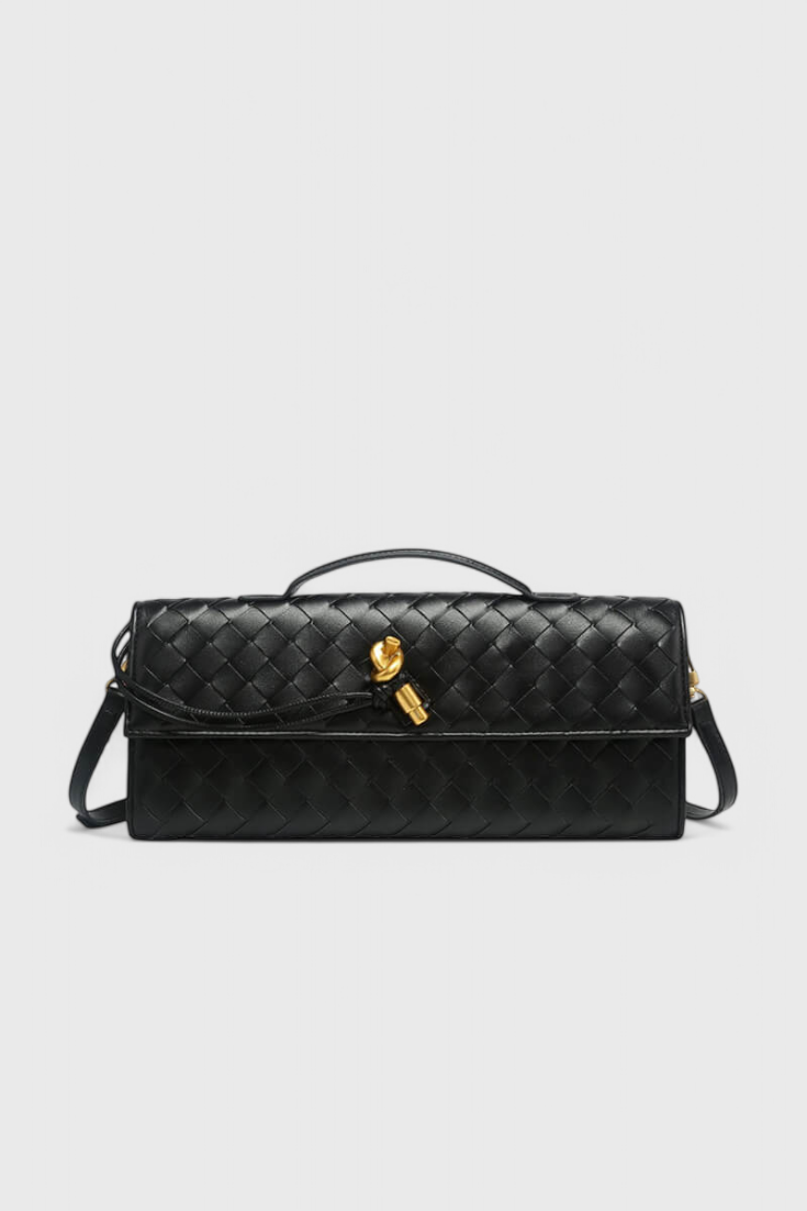 Clutch Melanie con Detalle de Nudo Dorado