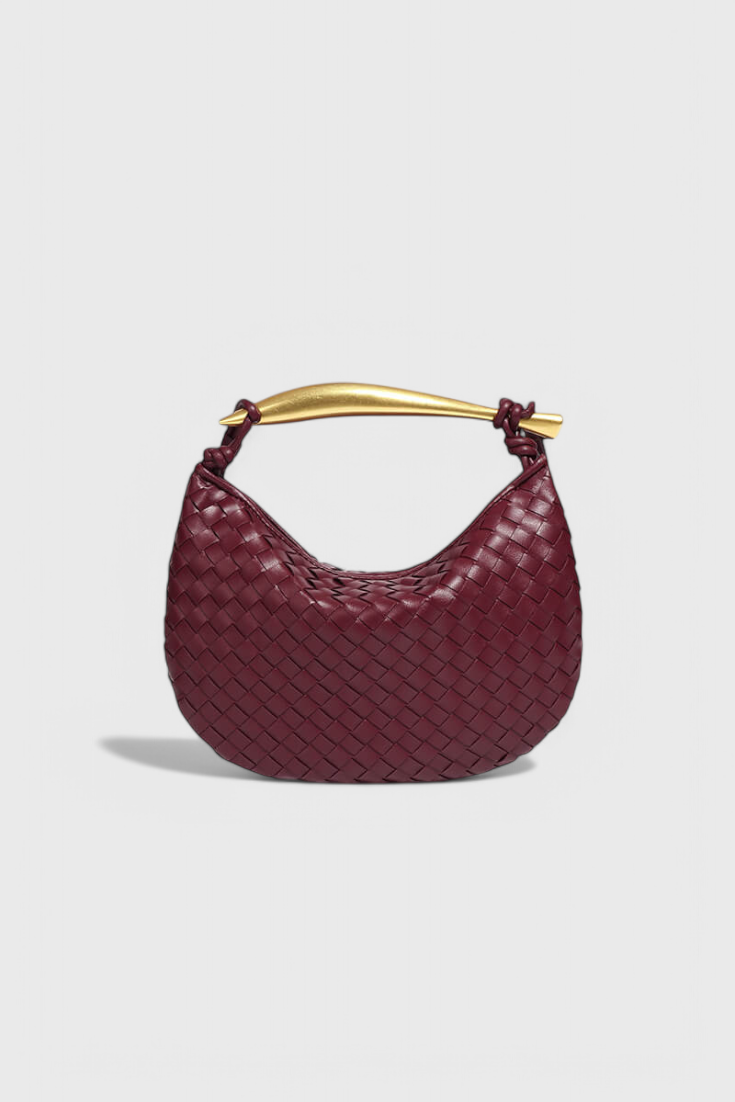 Bolso Trenzado Gerda con Asa Dorada