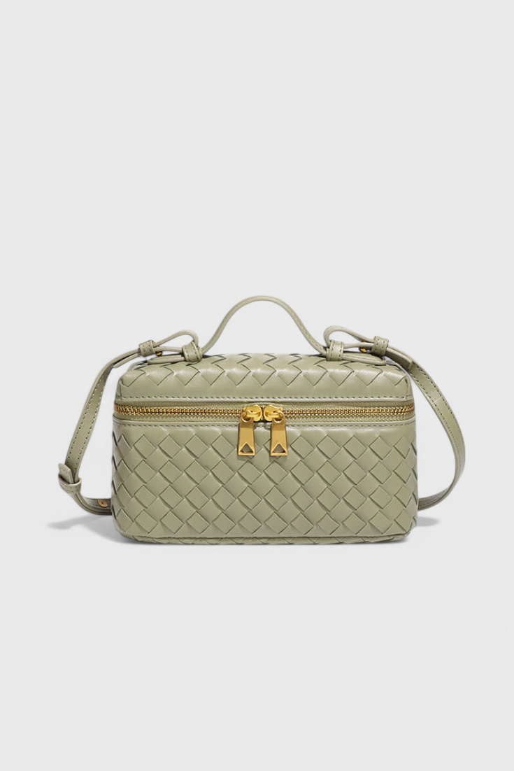 Milla - Mini Bolso Trenzado con Accesorios Dorados