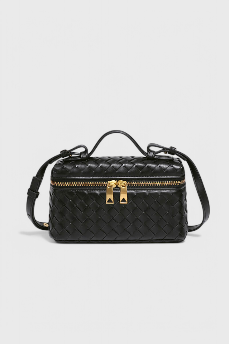Milla - Mini Bolso Trenzado con Accesorios Dorados