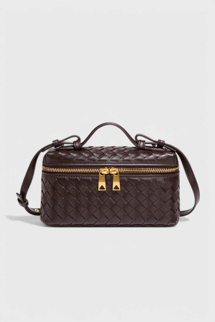 Milla - Mini Bolso Trenzado con Accesorios Dorados
