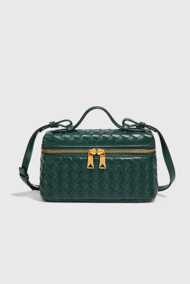 Milla - Mini Bolso Trenzado con Accesorios Dorados