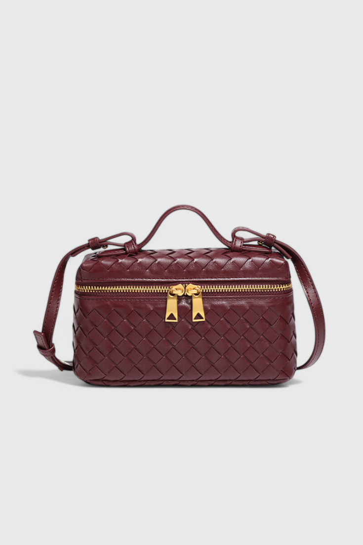 Milla - Mini Bolso Trenzado con Accesorios Dorados