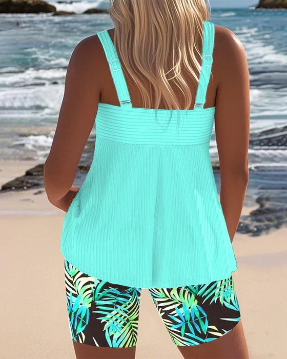 Daphne™ | Shorts de tankini de canalé brillante