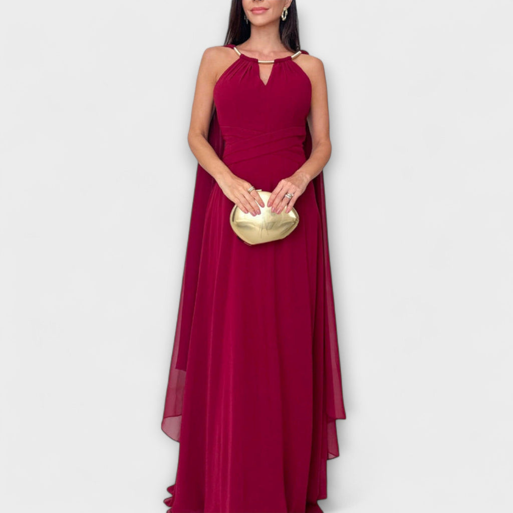 Mabel - Vestidos maxi elegantes con abrigo y apertura alta