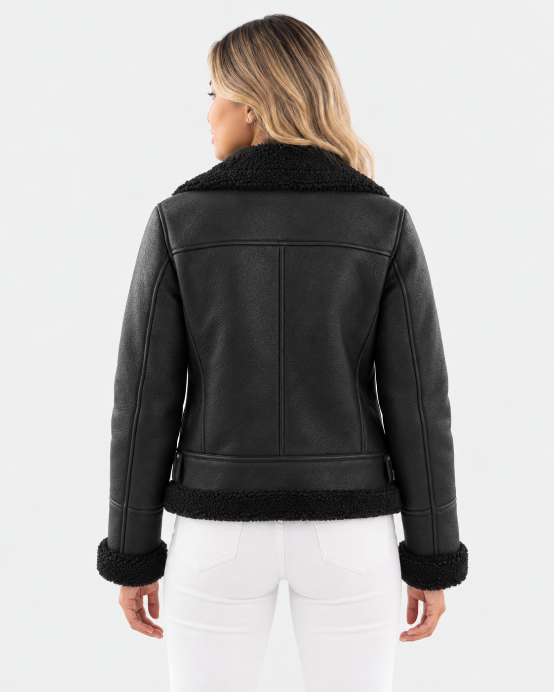 Chaqueta de cuero moderna para mujer