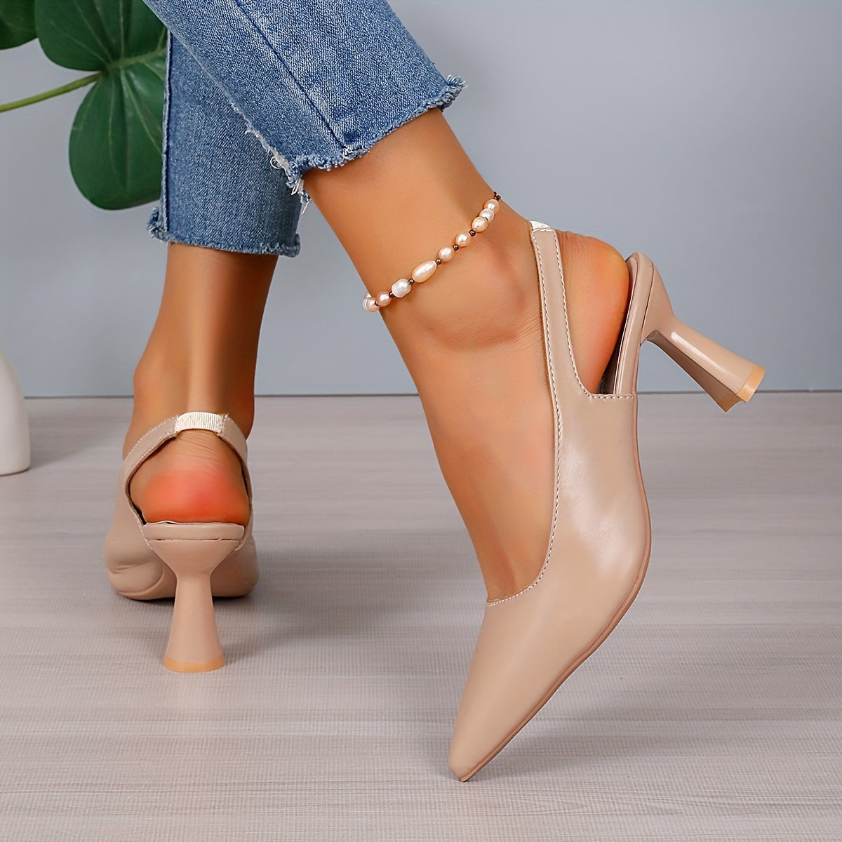 Sophia | Tacones Destalonados de Mujer con Punta Fina