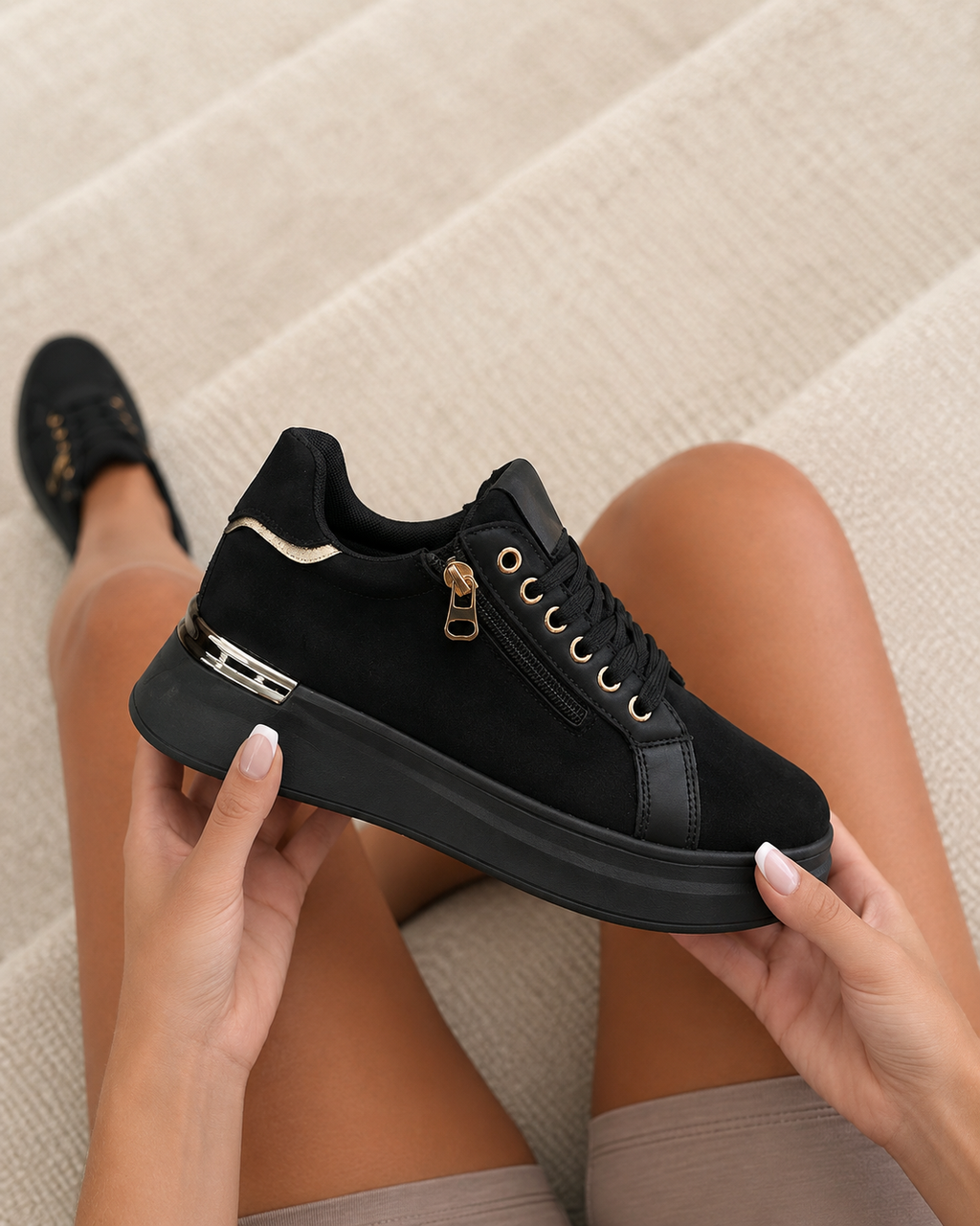 Zapatillas Basic Zip - Negro