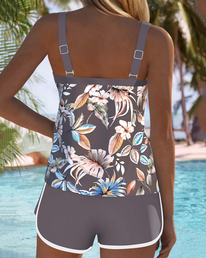 Imke | Tankini sin mangas estampado con escote en U