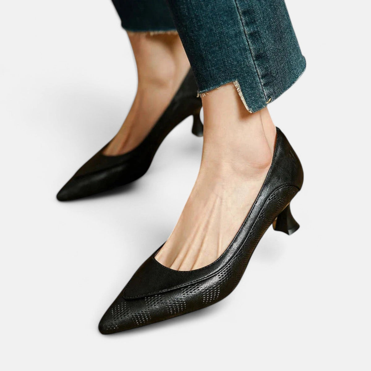 Amara | Zapatos de Mujer de Tacón Bajo de Piel