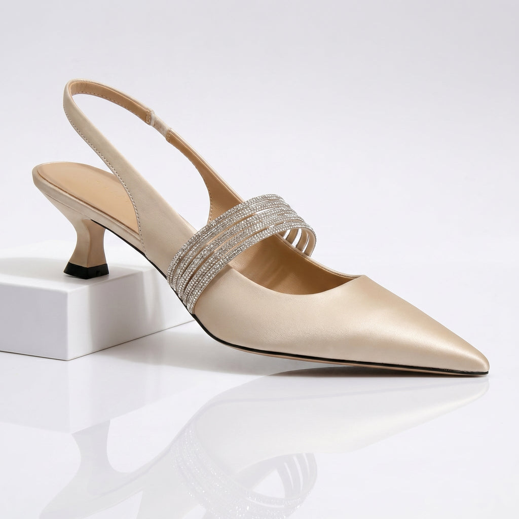 Harlow | Tacones Bajos con Cristales