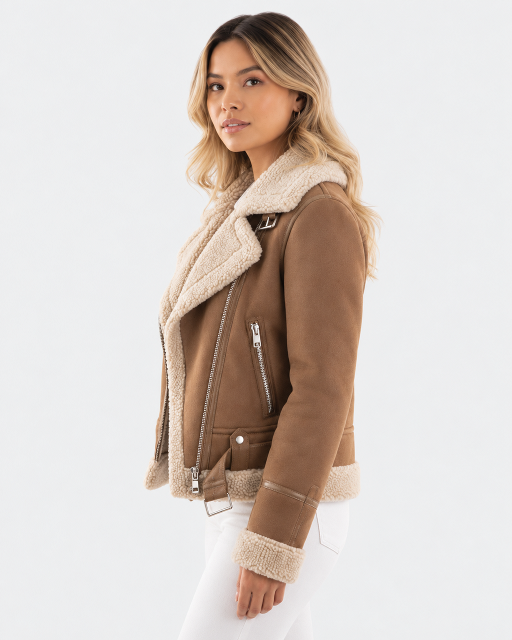Chaqueta de cuero moderna para mujer