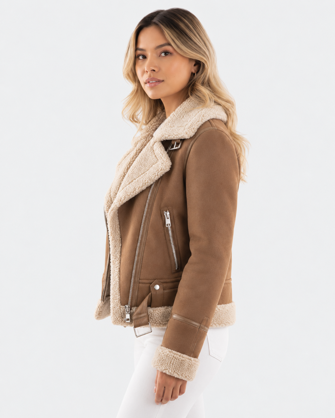 Chaqueta de cuero moderna para mujer