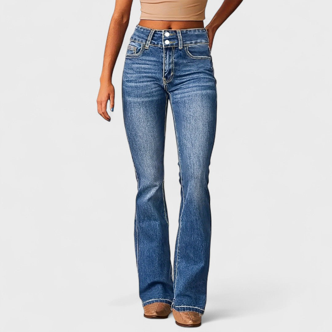 Marylène – Jeans a vita alta a gamba larga fashion