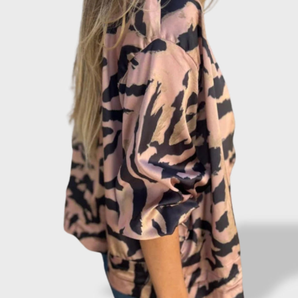 Valeria | Chaqueta con cremallera y estampado de cebra