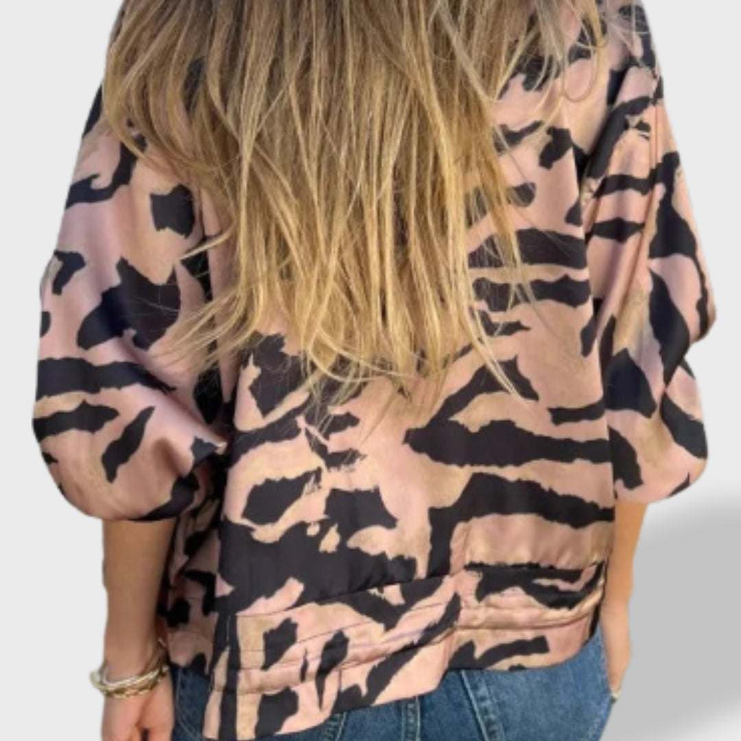 Valeria | Chaqueta con cremallera y estampado de cebra